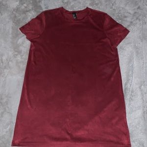 Burgundy, Velvet feel short dress